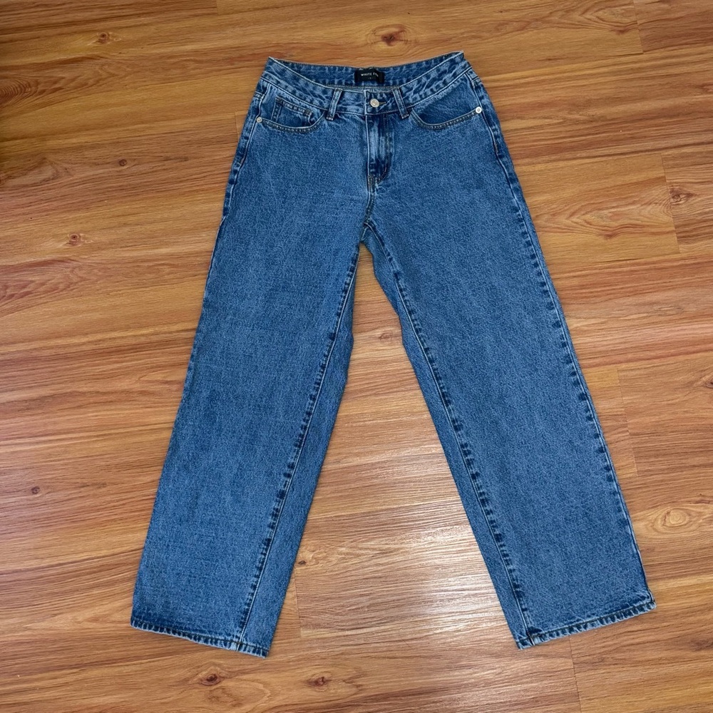 White Fox Boutique High-Waist Straight Leg Jeans - Blue